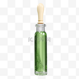 油瓶样机图片_3d渲染精油瓶绿色
