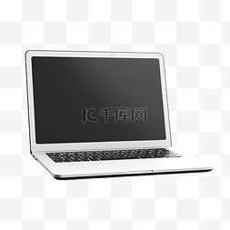 笔记本电脑白色轮廓