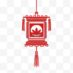 灯笼传统中国风格红色剪纸灯笼新