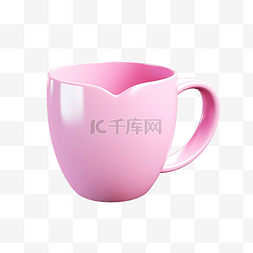 咖啡杯3d图片_3d 可爱粉色咖啡杯与心