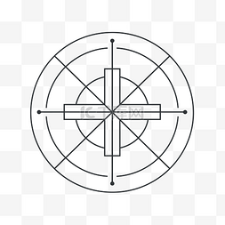简单的指南针图片_线图标矢量的指南针插图