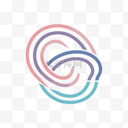 彩虹色圆形图片_彩虹色线条中的圆形徽标形状字母