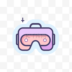 线性 VR 眼镜图标 向量