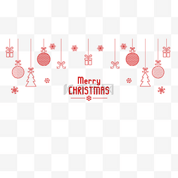 圣诞装饰插画挂饰图片_圣诞节红色礼物圣诞球挂饰