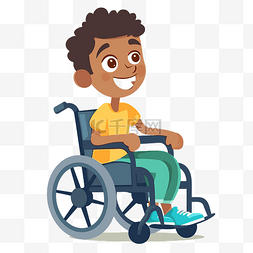 无障碍图片_可访问剪贴画坐在轮椅上的黑人男
