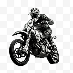 骑哈雷图片_黑色和白色摩托车骑手没有背景