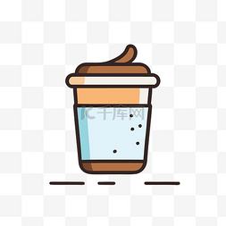白色背景上一杯咖啡的图标 向量