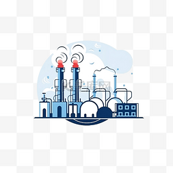 二氧化碳排放图片_简约风格的天然气公司插图