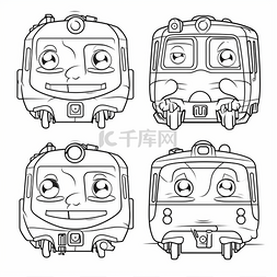 四维彩超字体设计图片_火车着色书的四个人物图画