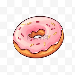 粉色甜甜圈背景图片_简约风格的甜甜圈插图