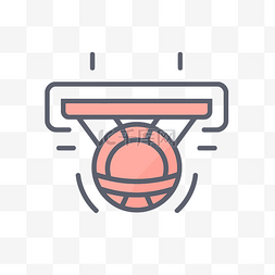 白色篮球图标图片_扣篮游戏线性图标 向量