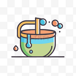 苹果界面设计图片_显示水壶和肥皂的彩色图标 向量