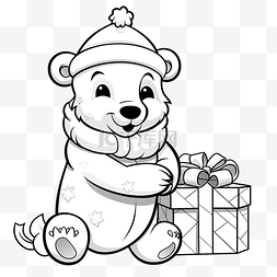 农村大屋压小屋图片_带有可爱北极熊圣诞人物的着色书