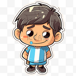阿根廷字体图片_有眼睛的阿根廷足球男孩 向量