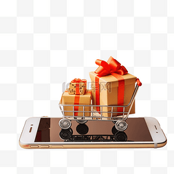信用卡和购物车图片_圣诞节网上购物