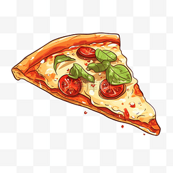 意大利美味披萨片免费插画