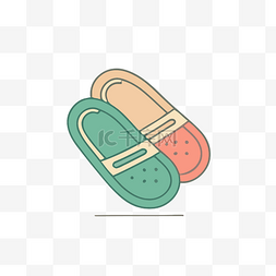 彩色的拖鞋图片_鞋子与药膏和瓶子的插图 向量