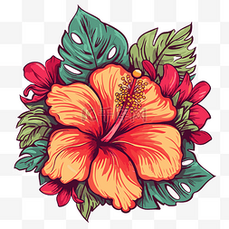 热带矢量图片_夏威夷热带花卉