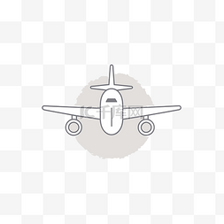 正面飞机图片_显示一架飞机坐在灰色背景上的图