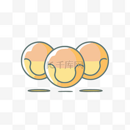 三个橙色球体叠在一起 向量