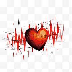 心律剪贴画心脏脉动红色心脏脉冲