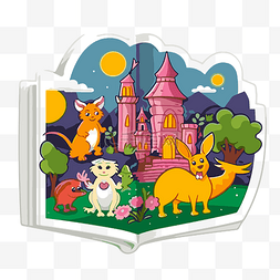 动物之书用城堡着色 向量