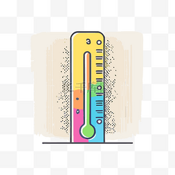 像素化风格的温度计 向量
