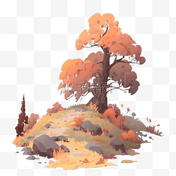 秋天风景孤立的插图