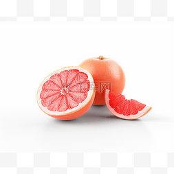 表面上图片_白色表面上的两片葡萄柚