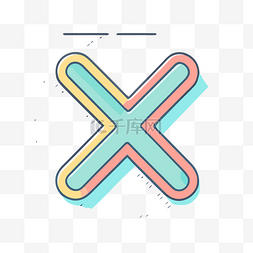 x线性图标图片_x 类型的彩色线条图标 向量