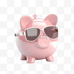渲染猪图片_带防护面罩和眼镜的存钱罐隔离金