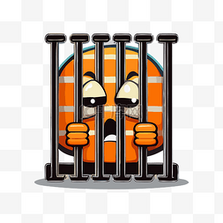 监狱卡通孤立卡通橙色橙色吉祥物