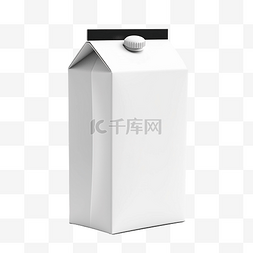 白色牛奶盒图片_没有铭文的牛奶盒 3d 插图