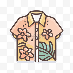可爱的花卉衬衫风格设计矢量概念