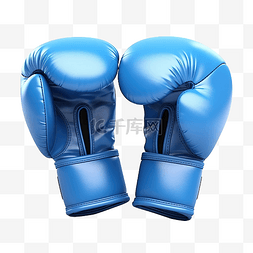 趣运动图片_3d 插图蓝色拳击手套运动