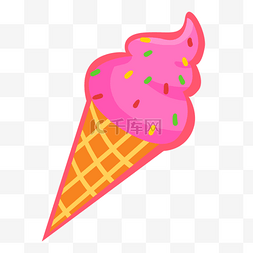 雪糕草莓图片_粉红色冰淇淋