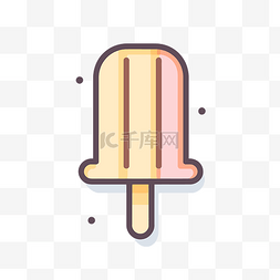 带点的粉色和黄色冰淇淋棒图标 