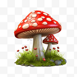 游戏设备蘑菇图3d