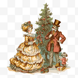 维多利亚卡通图片_维多利亚时代的圣诞节剪贴画 维