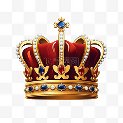 紅色皇冠图片_现实风格的皇冠经典皇家象征彩色