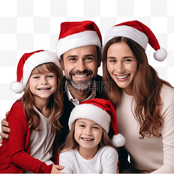 戴圣诞帽的男孩图片_快乐的家庭