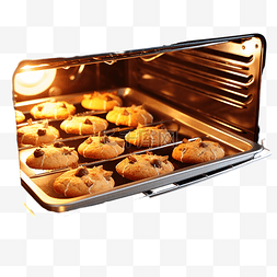 烤蛋糕烤箱图片_平安夜在家用烤箱中烘烤圣诞饼干
