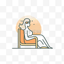 義图片_为女性在椅子上放松的设计 向量