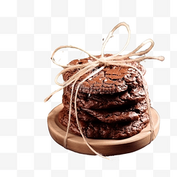 甜系图片_用花边系着巧克力饼干，并用圣诞