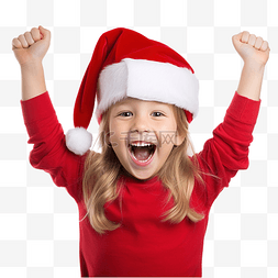 人民大会堂动漫图片_穿着红色圣诞老人的孩子微笑着，