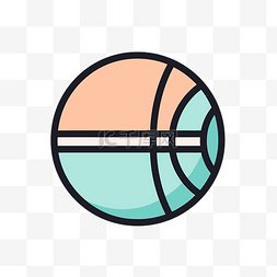 白色背景不规则形状的彩线篮球设