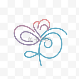 花朵形状的心形符号 向量
