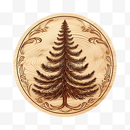 圆形表格图片_圣诞枞树和天然木材上的圆木切割