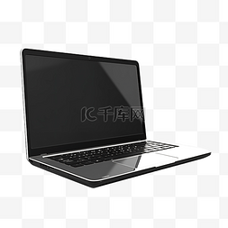 黑色键盘图片_现代光泽笔记本电脑隔离