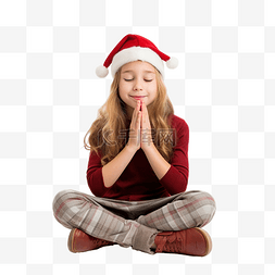 微笑的女孩坐著图片_圣诞节假期的女孩坐在地板上鼓掌